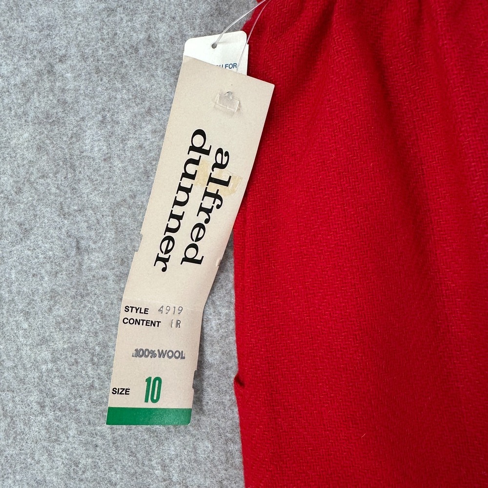 VTG Alfred Dunner Wool Skirt 10‎ With Pockets And Slit Red Fall Old money Retro - Picture 8 of 12